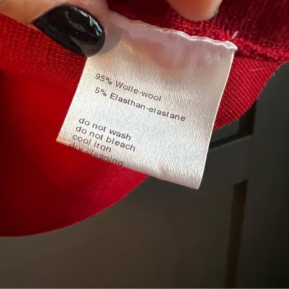 AKRIS Punto red maroon zip up sweater jacket size 16 - Picture 6 of 6